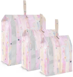 3 Set Travel Packing Cubes For Suitcases, Colorful Cute Stripe, Stackable, Garment Bag Closet Storage, Luggage Space Saver, Organizadores De Maletas Para