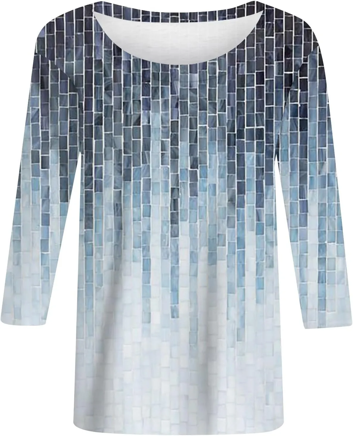 3/4 Sleeve Womens Tops Floral Print Loose Fit Blouse Plus Size Casual Tunic Tops Soft Stretch for Summer Beach & Office