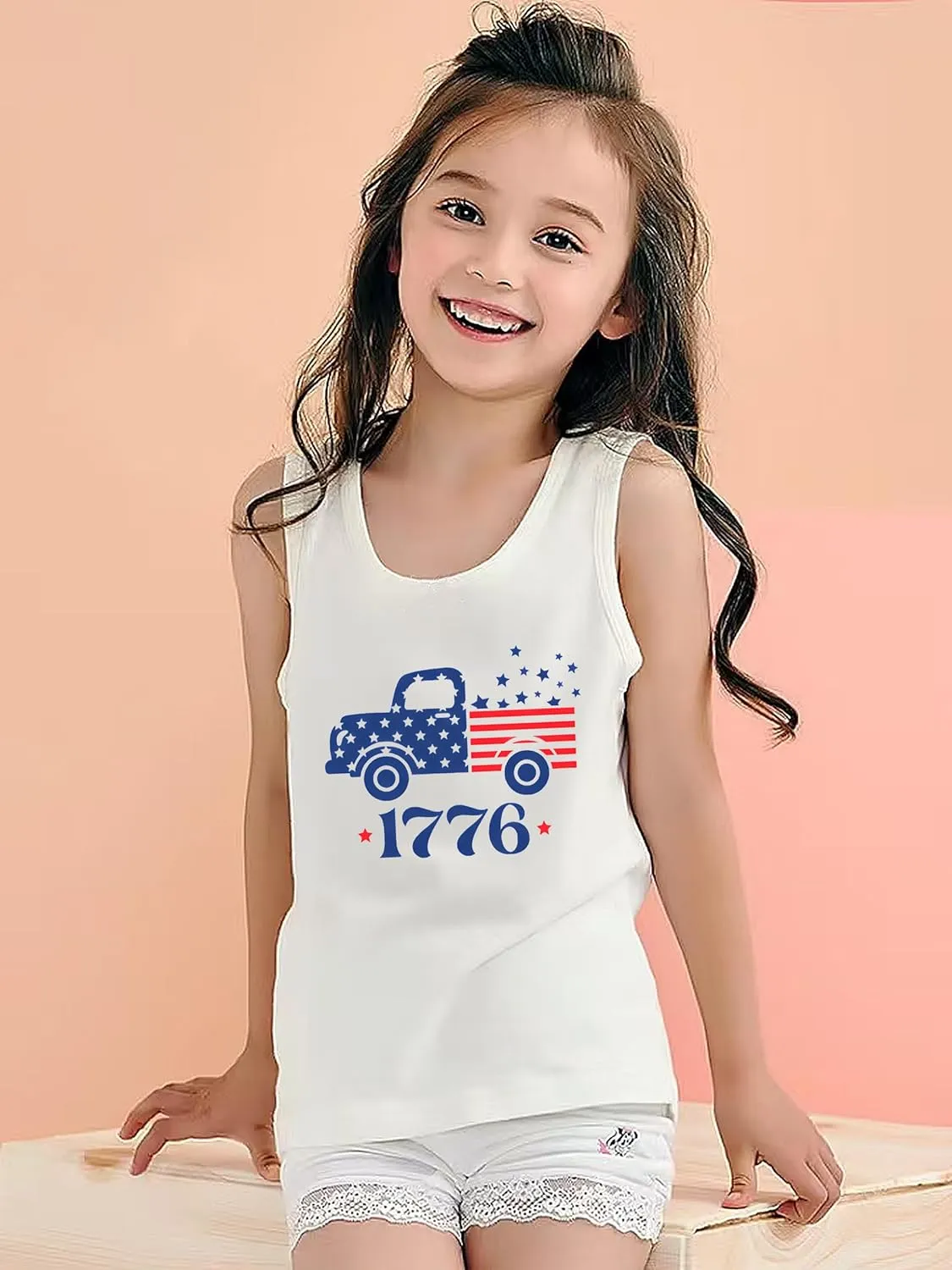 4th of July Tank Tops Boys Girls American Flag Shirts Kids Patriotic USA T-Shirt Cotton Sleeveless Tees Tops 1-7T