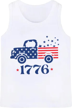 4th of July Tank Tops Boys Girls American Flag Shirts Kids Patriotic USA T-Shirt Cotton Sleeveless Tees Tops 1-7T