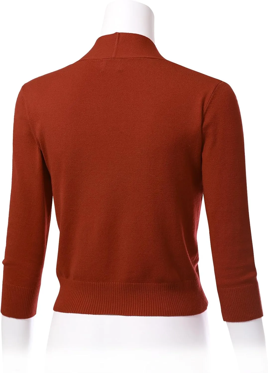 Allsense Women's 3/4 Sleeve Cropped Bolero Shrug Cardigan