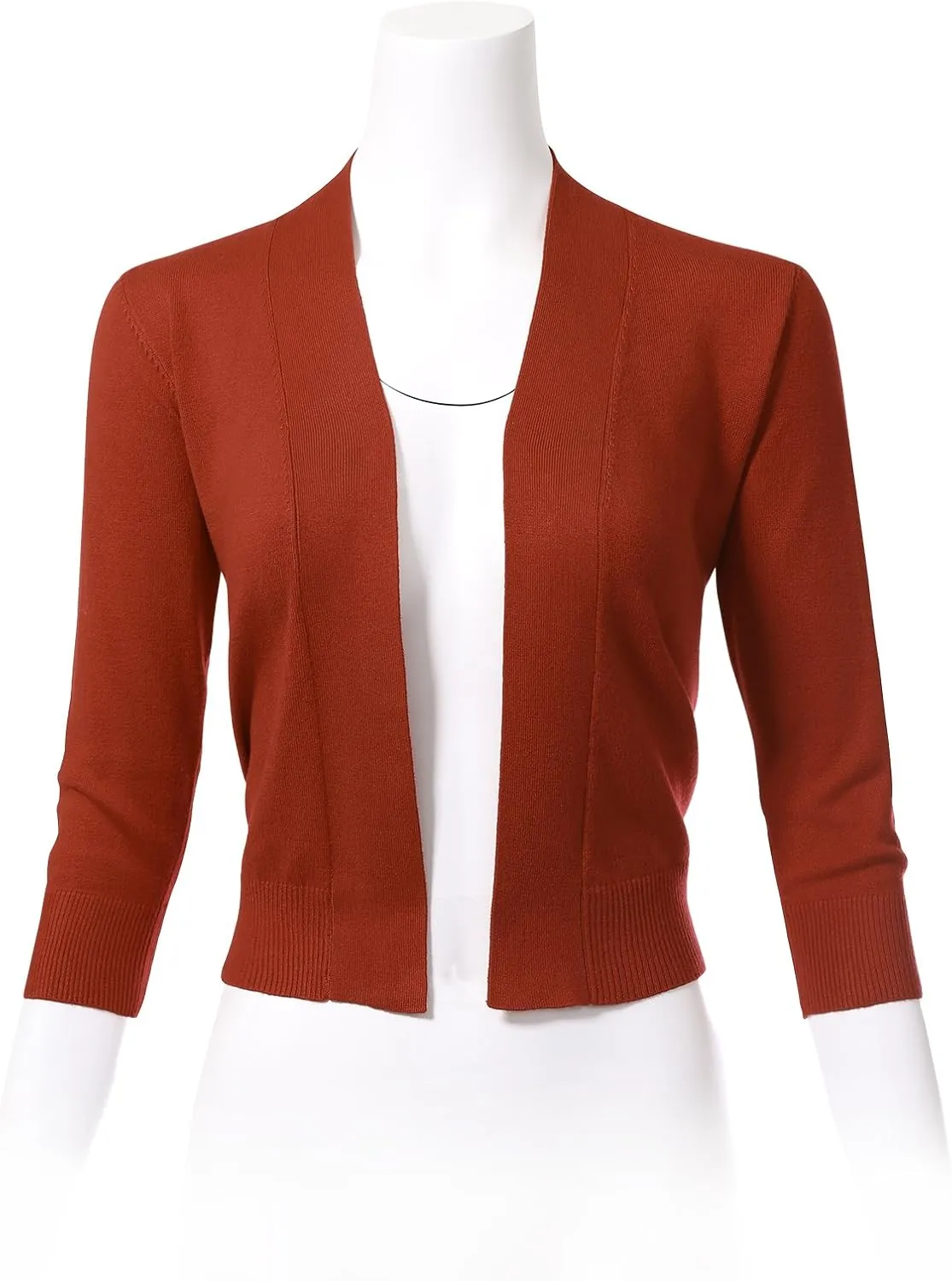 Allsense Women's 3/4 Sleeve Cropped Bolero Shrug Cardigan