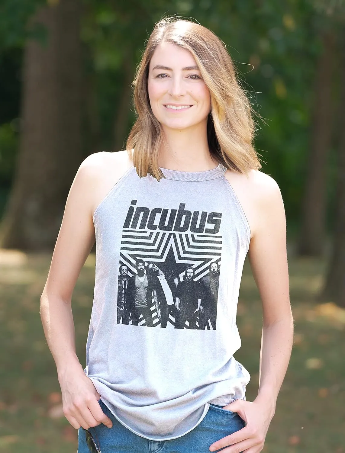 American Classics Incubus Band Star Background Womens Sleeveless Rocker Tank Top 90s Music Graphic Tees