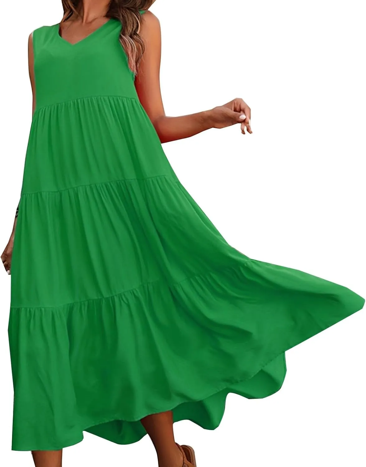 Aniywn Beach Sundresses for Women 2025 Vacation Coverup Summer Dresses for Women Beach Floral Sundress Casual Boho Tank Dress