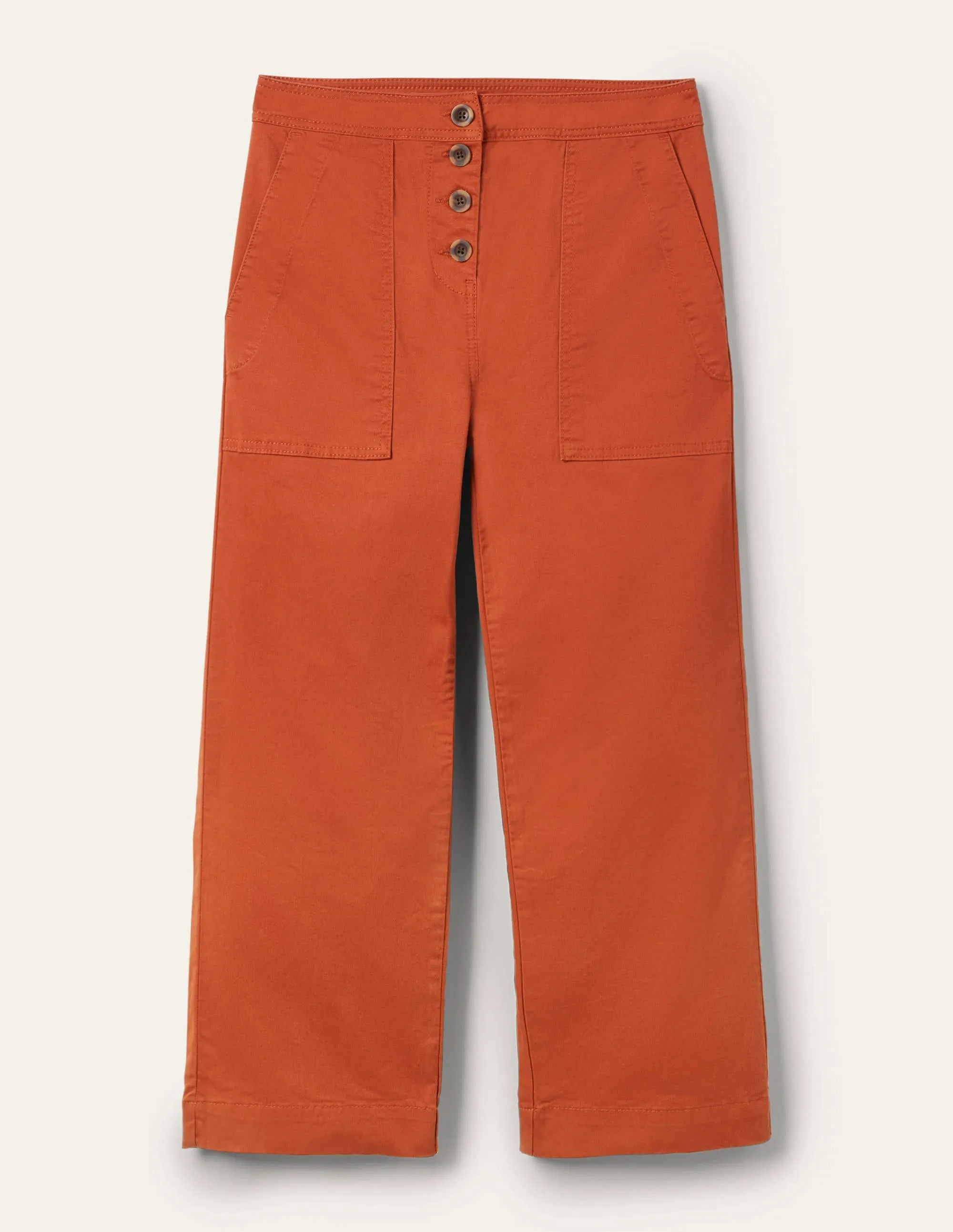Beaufort Button Fly Trousers-Copper Red