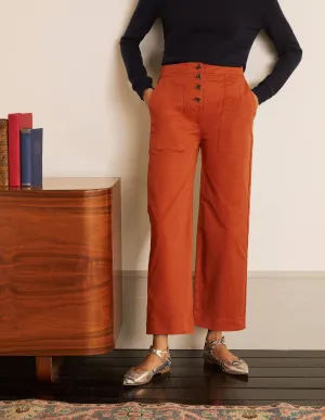Beaufort Button Fly Trousers-Copper Red