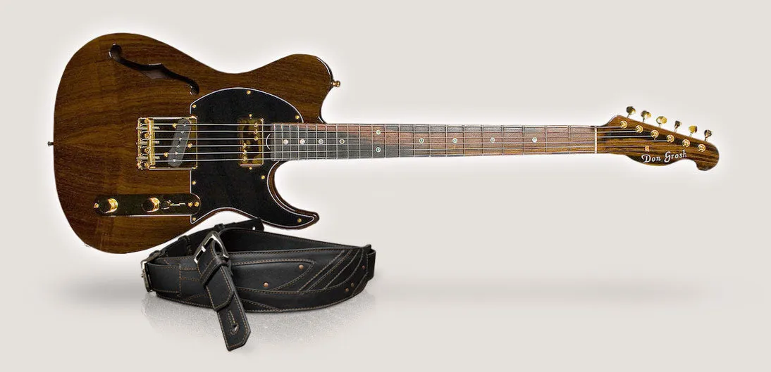 Blackwood - Carbon Black Leather Guitar Strap
