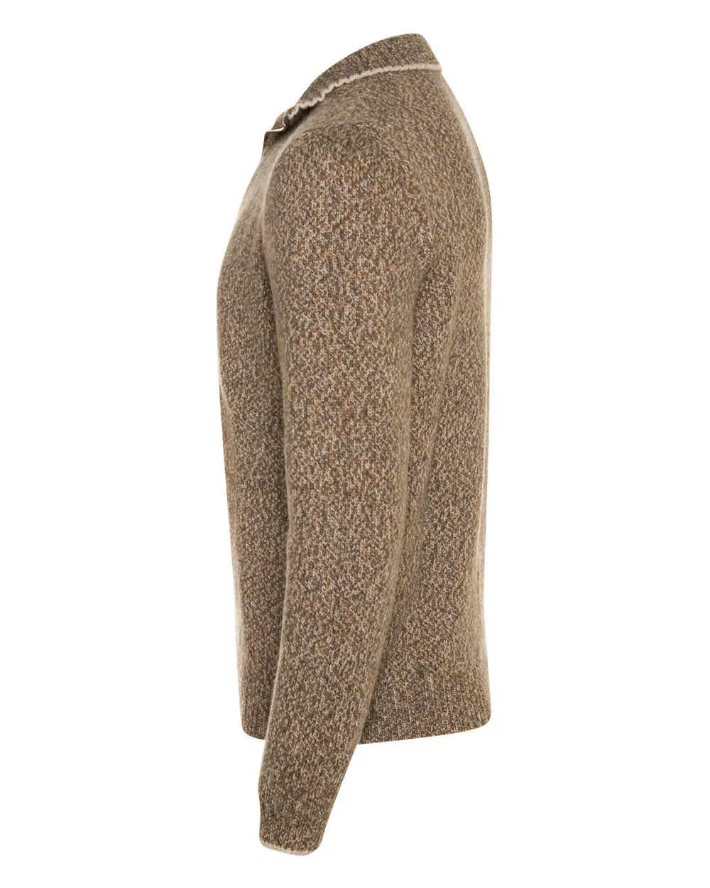 Brown Eco Twist Quarter Zip Sweater