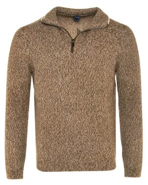 Brown Eco Twist Quarter Zip Sweater