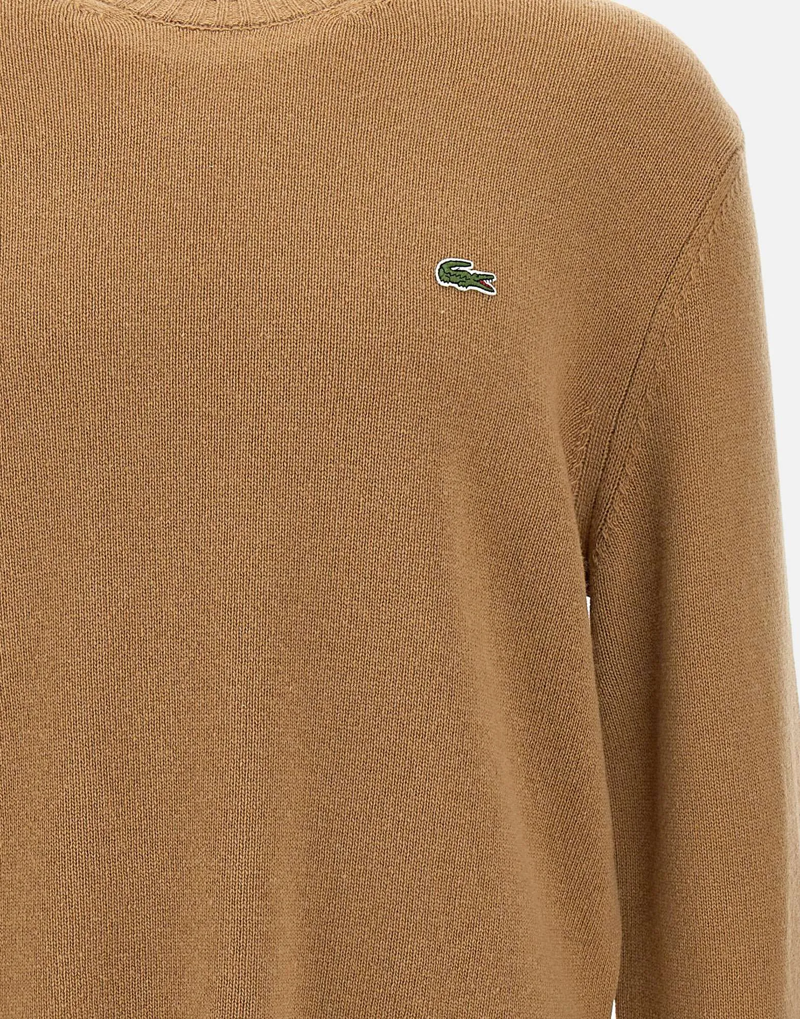 Camel Wool Sweater with Iconic Logo