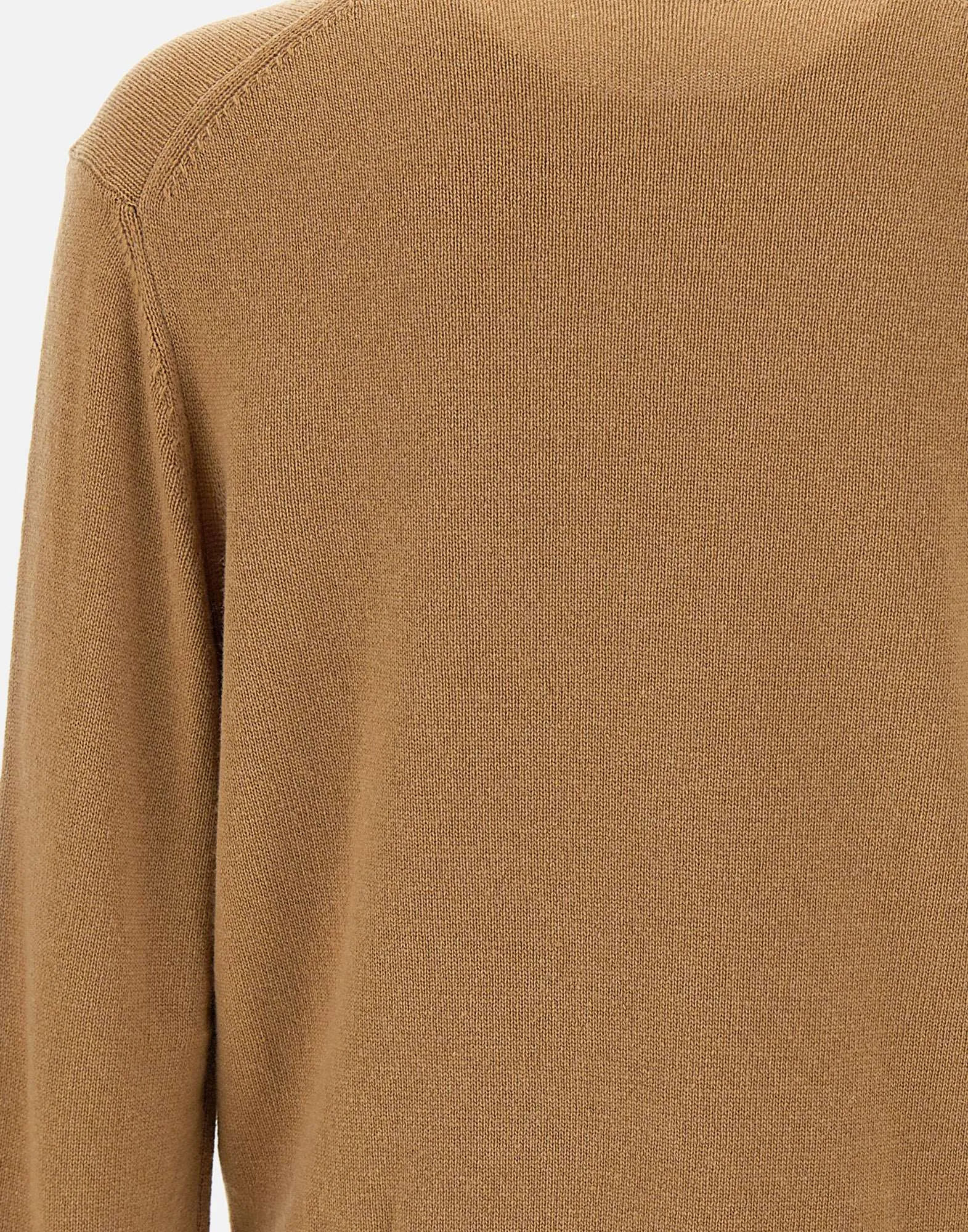 Camel Wool Sweater with Iconic Logo