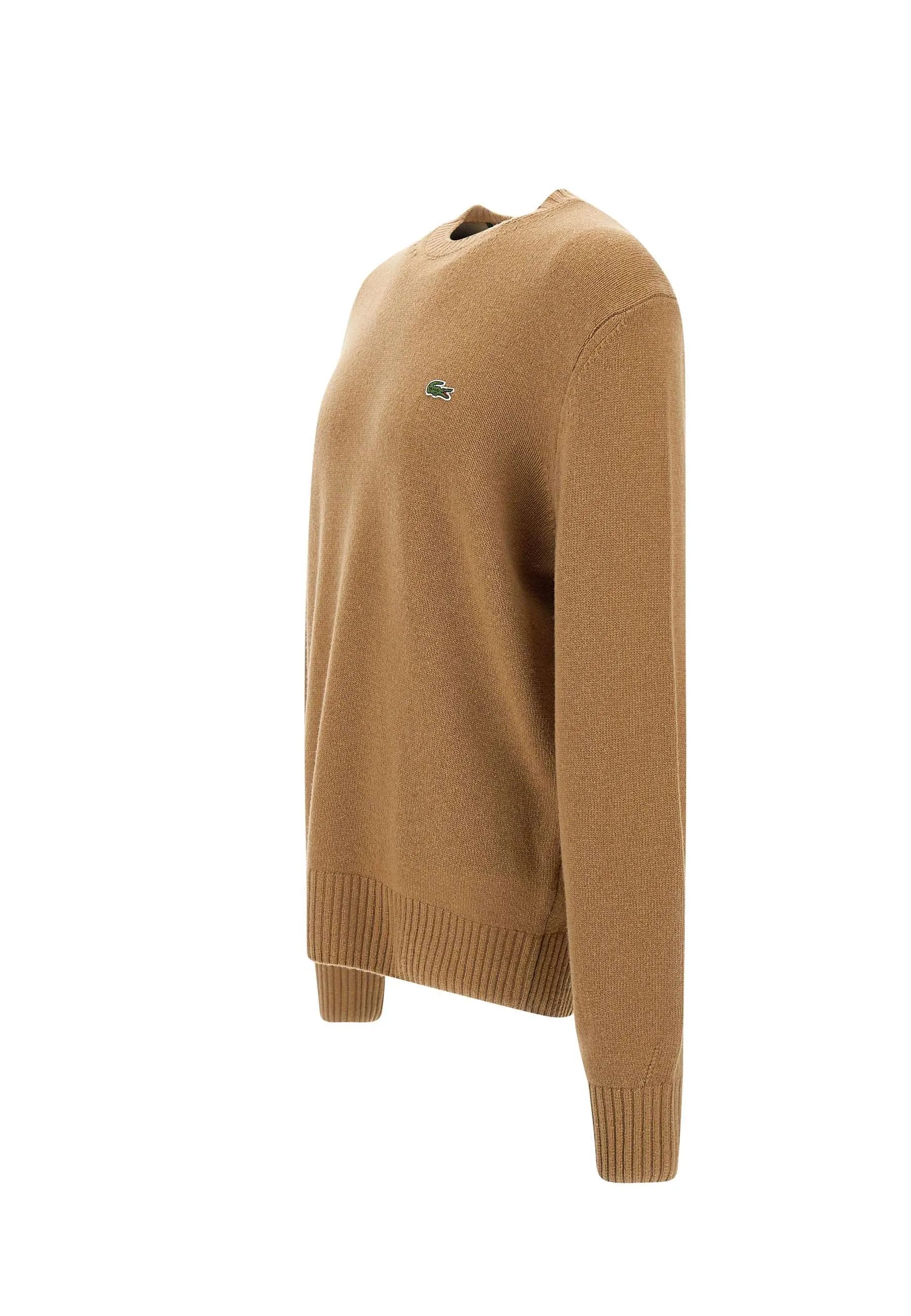 Camel Wool Sweater with Iconic Logo