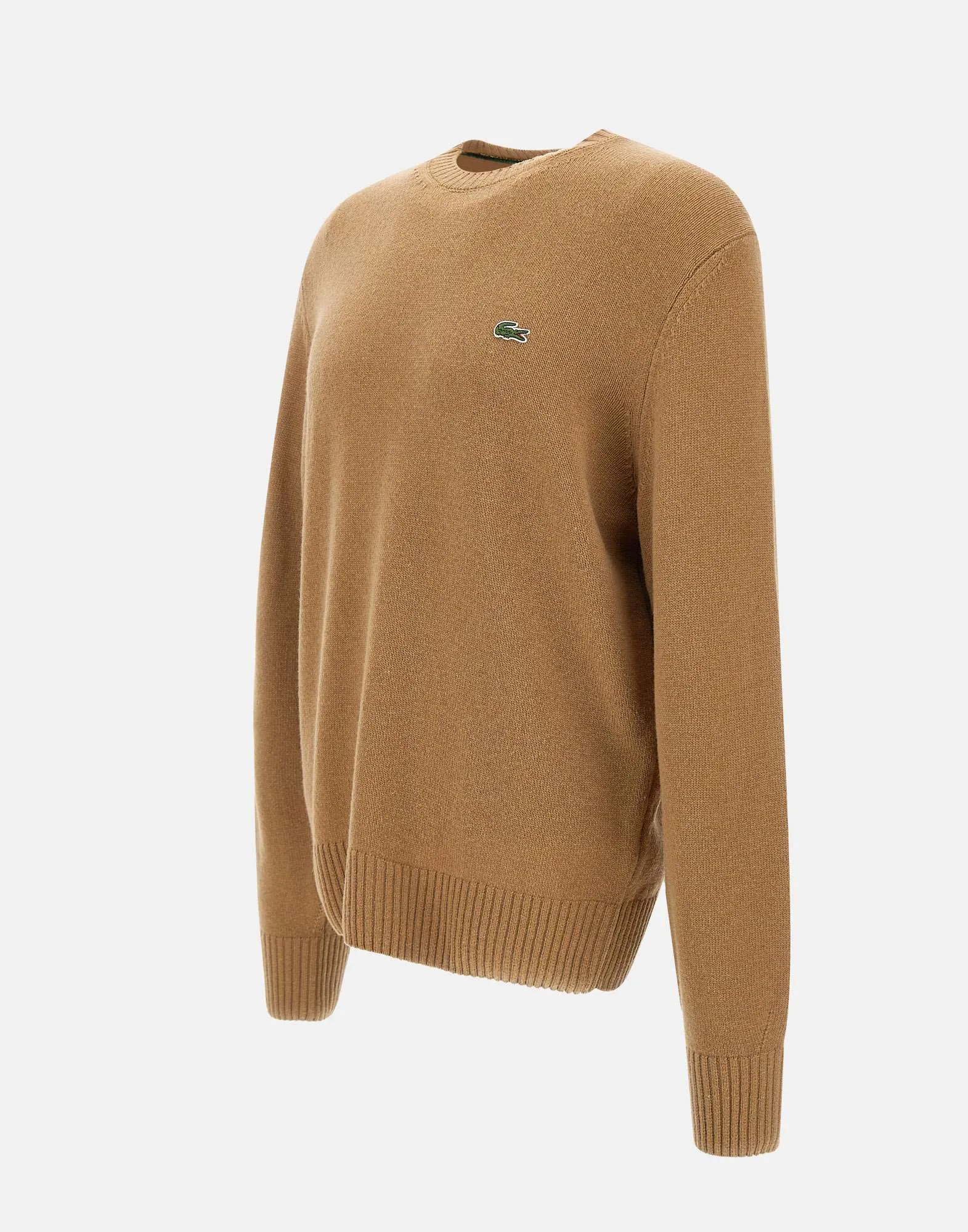 Camel Wool Sweater with Iconic Logo
