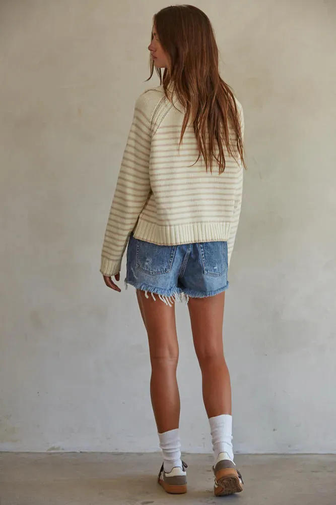 Clarke Pullover in Cream Taupe