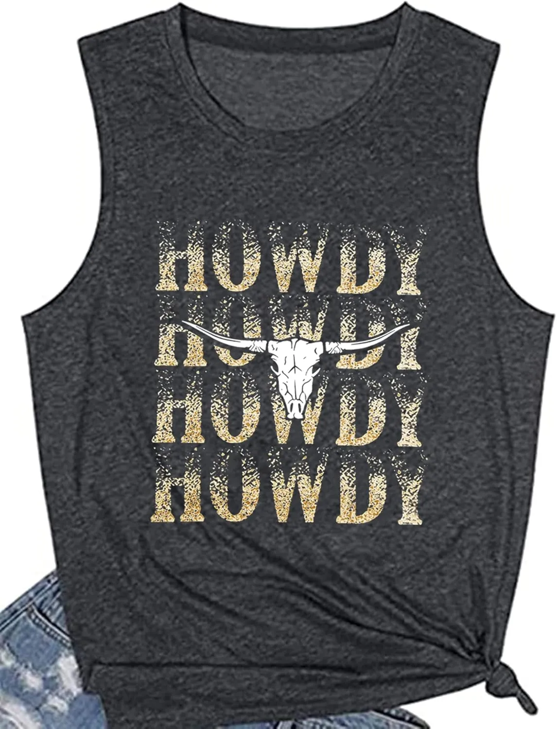 COLORFUL BLING Country Music Tank Tops Women Western Howdy Tees Vest Cowgirl Vacation Sleeveless Tops Concert Outfits
