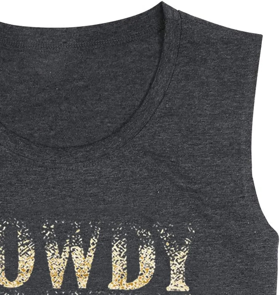 COLORFUL BLING Country Music Tank Tops Women Western Howdy Tees Vest Cowgirl Vacation Sleeveless Tops Concert Outfits