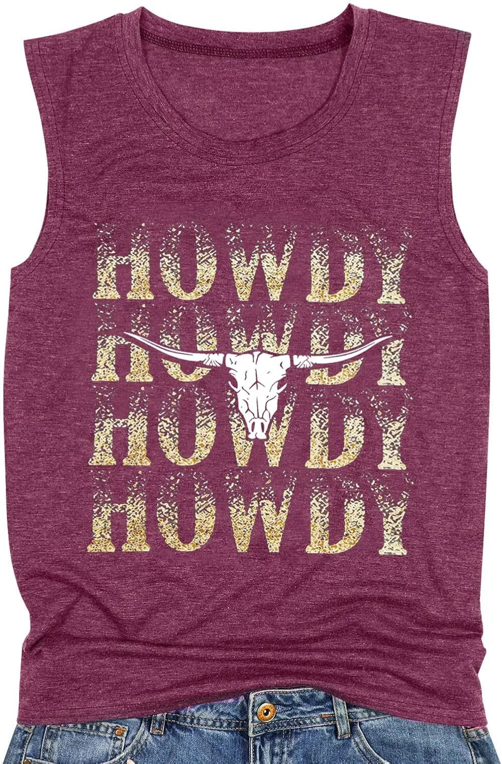 COLORFUL BLING Country Music Tank Tops Women Western Howdy Tees Vest Cowgirl Vacation Sleeveless Tops Concert Outfits