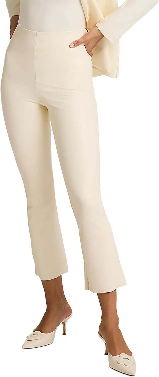 commando - Faux Leather Cropped Flare Leggings | High-Rise, Raw-Cut Hem | Sculpting Yet Flexible & Soft | Machine Washable