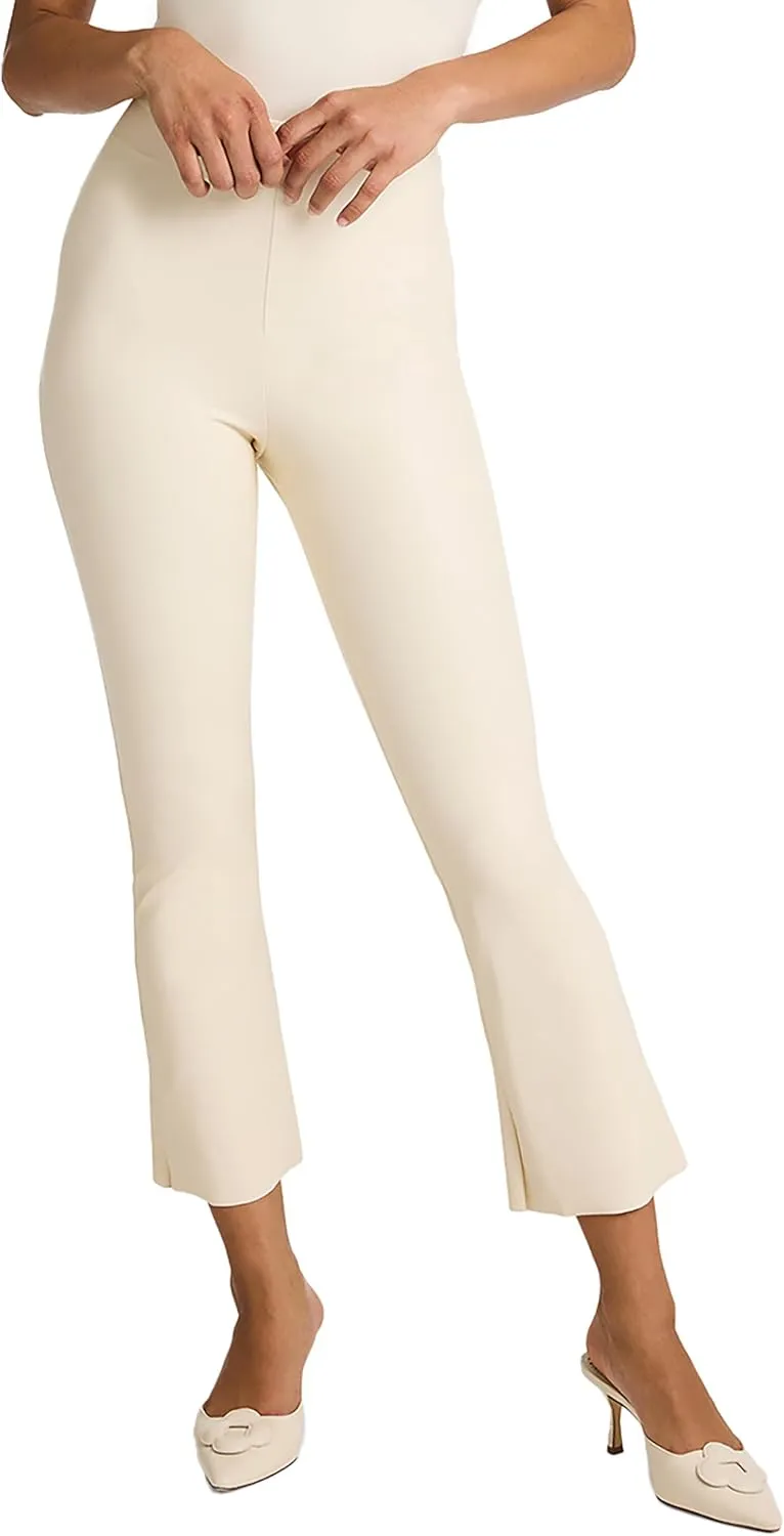 commando - Faux Leather Cropped Flare Leggings | High-Rise, Raw-Cut Hem | Sculpting Yet Flexible & Soft | Machine Washable