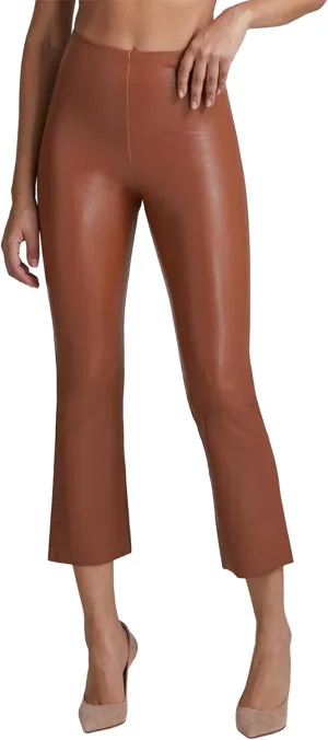 commando - Faux Leather Cropped Flare Leggings | High-Rise, Raw-Cut Hem | Sculpting Yet Flexible & Soft | Machine Washable