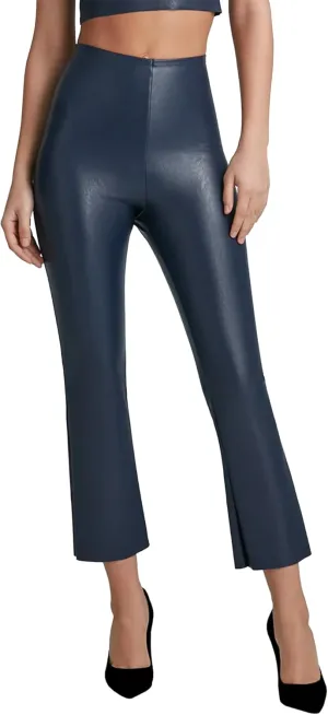 commando - Faux Leather Cropped Flare Leggings | High-Rise, Raw-Cut Hem | Sculpting Yet Flexible & Soft | Machine Washable