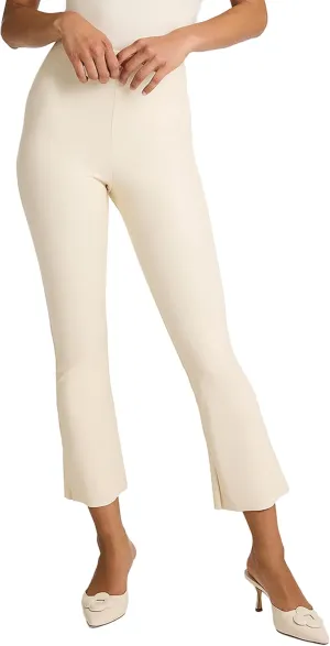 commando - Faux Leather Cropped Flare Leggings | High-Rise, Raw-Cut Hem | Sculpting Yet Flexible & Soft | Machine Washable