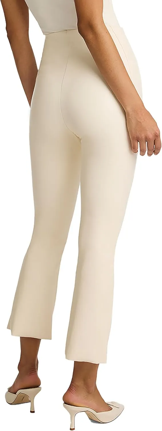 commando - Faux Leather Cropped Flare Leggings | High-Rise, Raw-Cut Hem | Sculpting Yet Flexible & Soft | Machine Washable