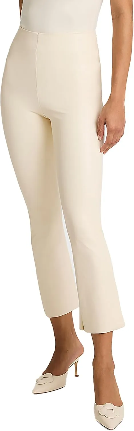 commando - Faux Leather Cropped Flare Leggings | High-Rise, Raw-Cut Hem | Sculpting Yet Flexible & Soft | Machine Washable