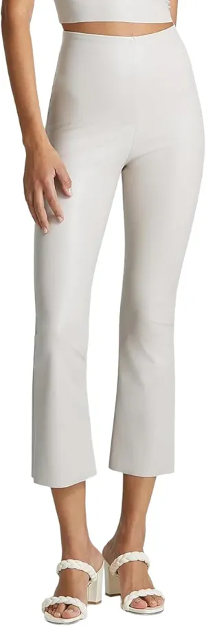 commando - Faux Leather Cropped Flare Leggings | High-Rise, Raw-Cut Hem | Sculpting Yet Flexible & Soft | Machine Washable