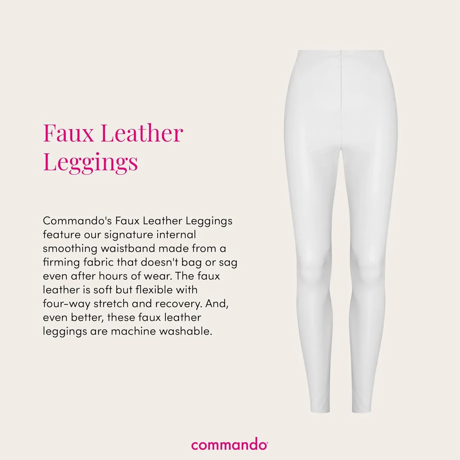 commando - Faux Leather Leggings | Sculpting Yet Soft & Flexible | Raw-Cut Finish | Machine Washable, Retains Shape & Color