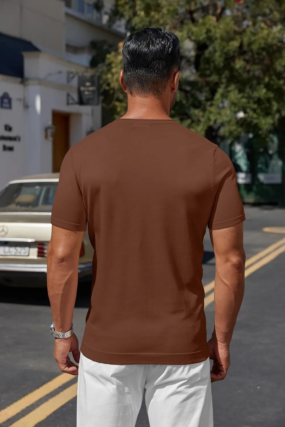 COOFANDY Mens Knit T-Shirts Casual Crewneck Short Sleeve Shirts Summer Tops Basic Pullover Tees