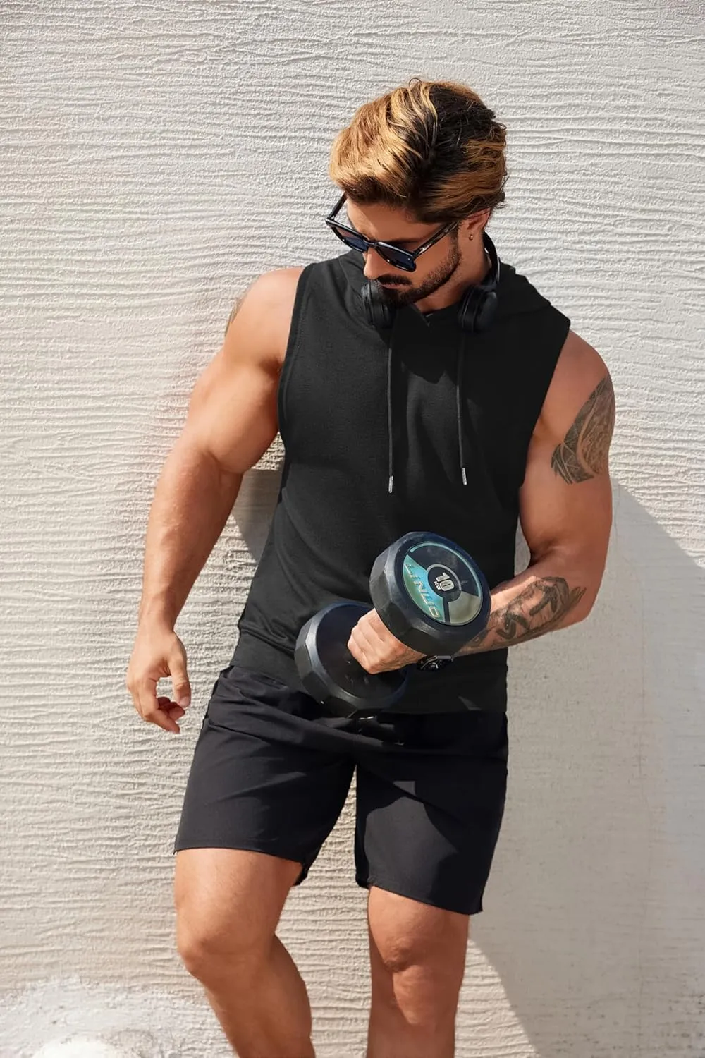 COOFANDY Sleeveless Hoodies for Men Workout Hooded Tank Tops Muscle Cut Off Shirts Bodybuilding Gym Shirt