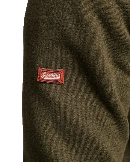 Core Logo Hoodie in Black Olive Grit