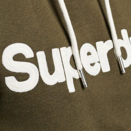 Core Logo Hoodie in Black Olive Grit