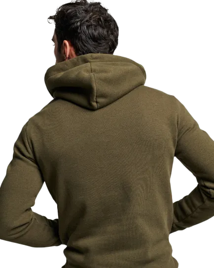 Core Logo Hoodie in Black Olive Grit