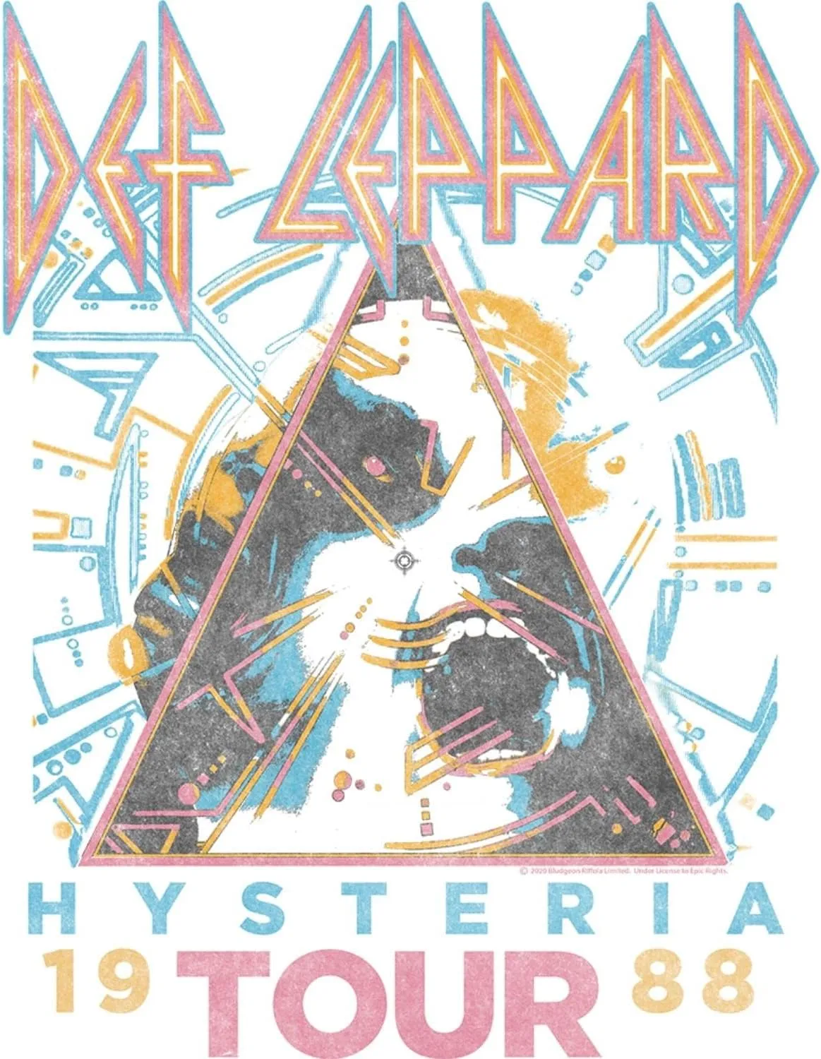 Def Leppard British Heavy Metal Rock Band 1988 Hysteria Tour Graphic Ladies Racerback Tank Top