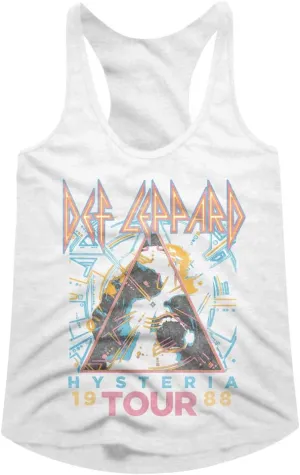 Def Leppard British Heavy Metal Rock Band 1988 Hysteria Tour Graphic Ladies Racerback Tank Top