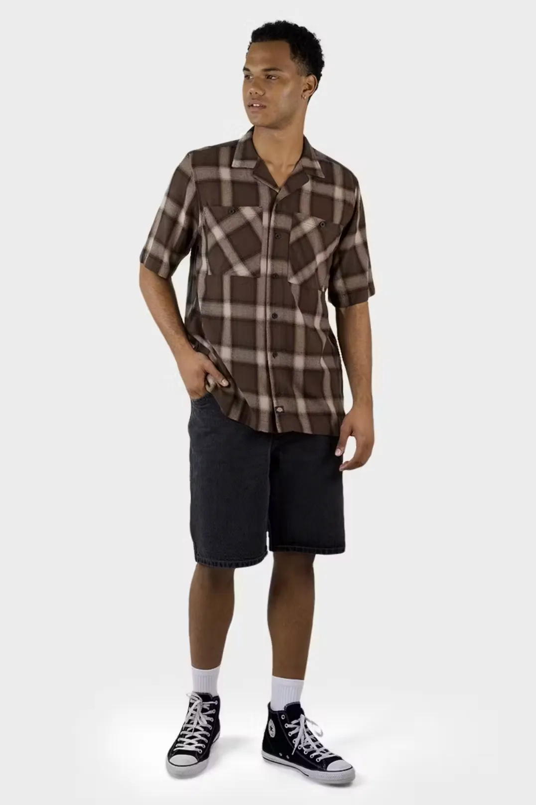 DICKIES DOWN SOUTH SHORT SLEEVE SHIRT - TIMBER BROWN