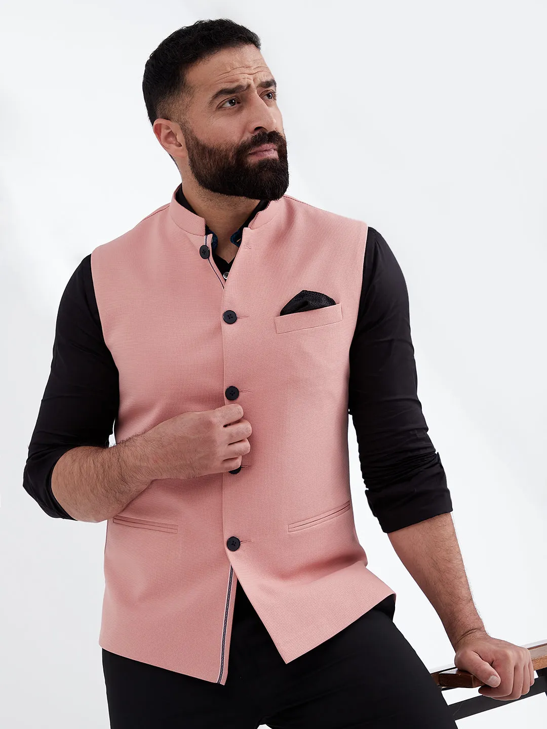 Dusty Rose Nehru Jacket