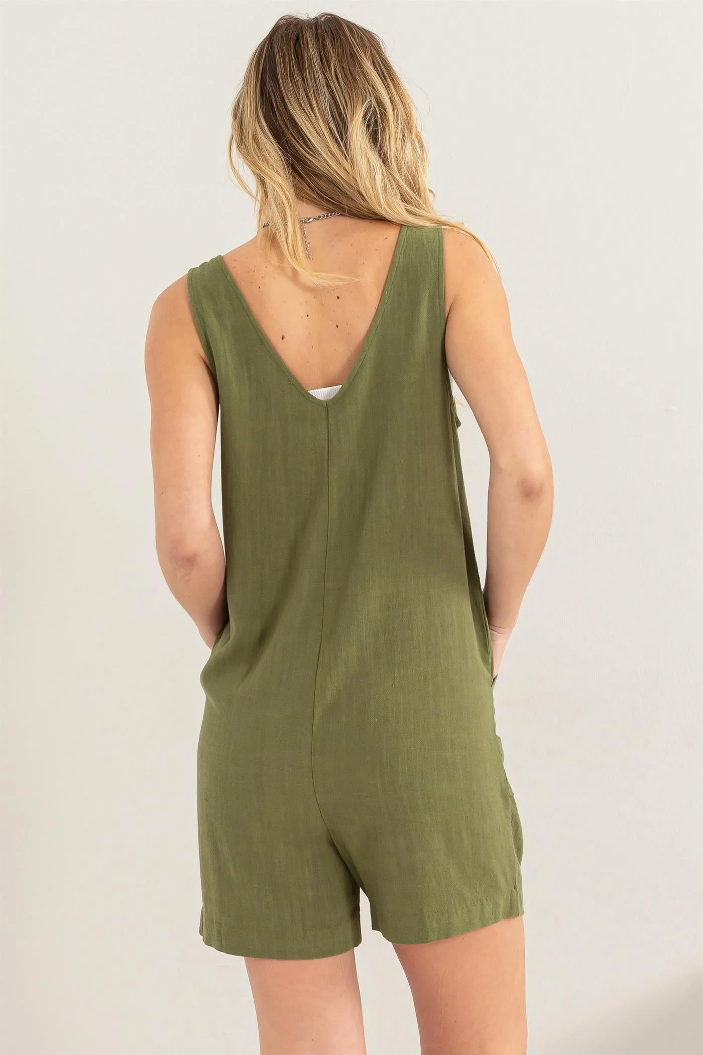 DZ24A891-Linen Sleeveless Romper
