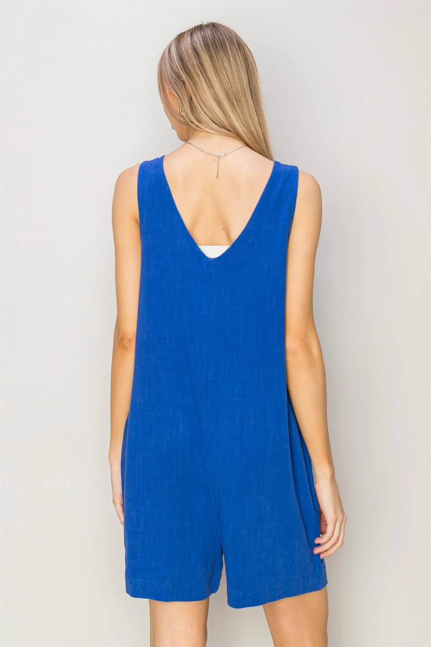 DZ24A891-Linen Sleeveless Romper