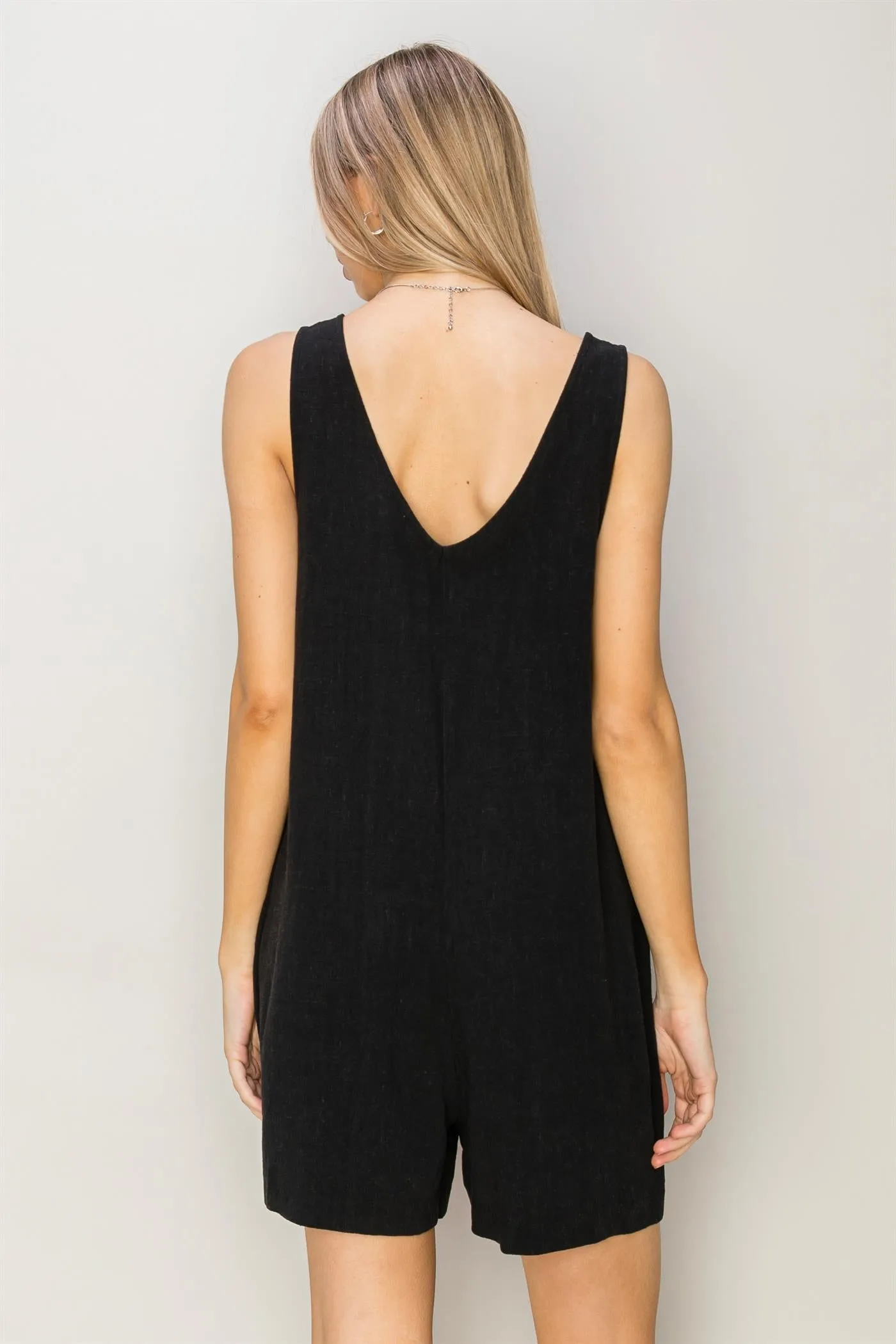 DZ24A891-Linen Sleeveless Romper