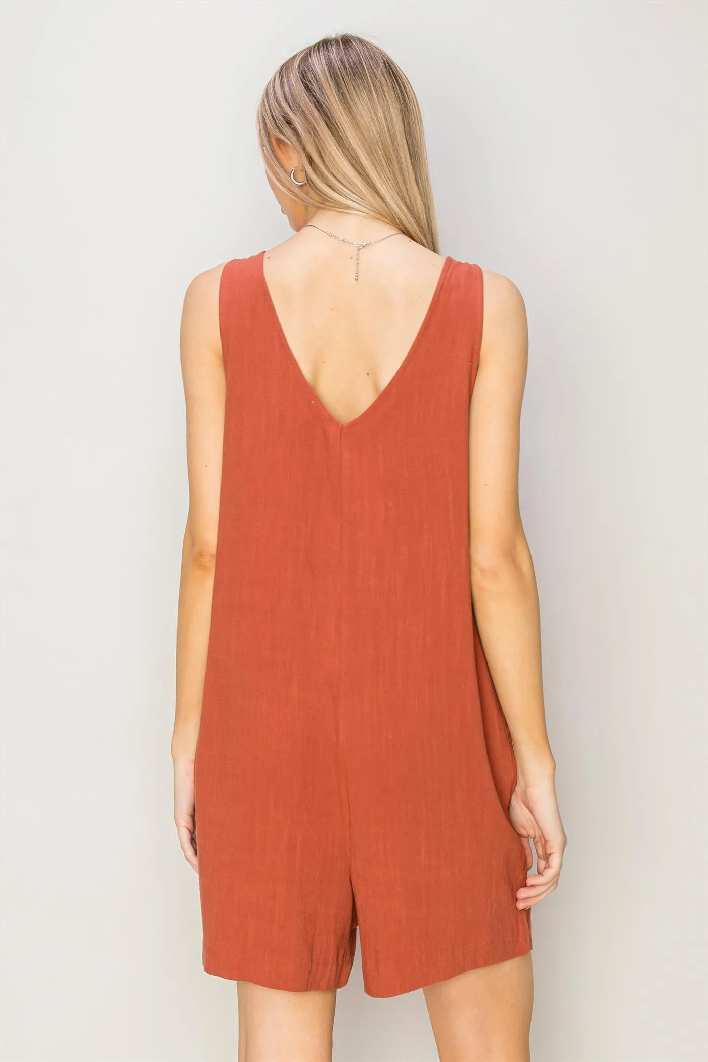 DZ24A891-Linen Sleeveless Romper