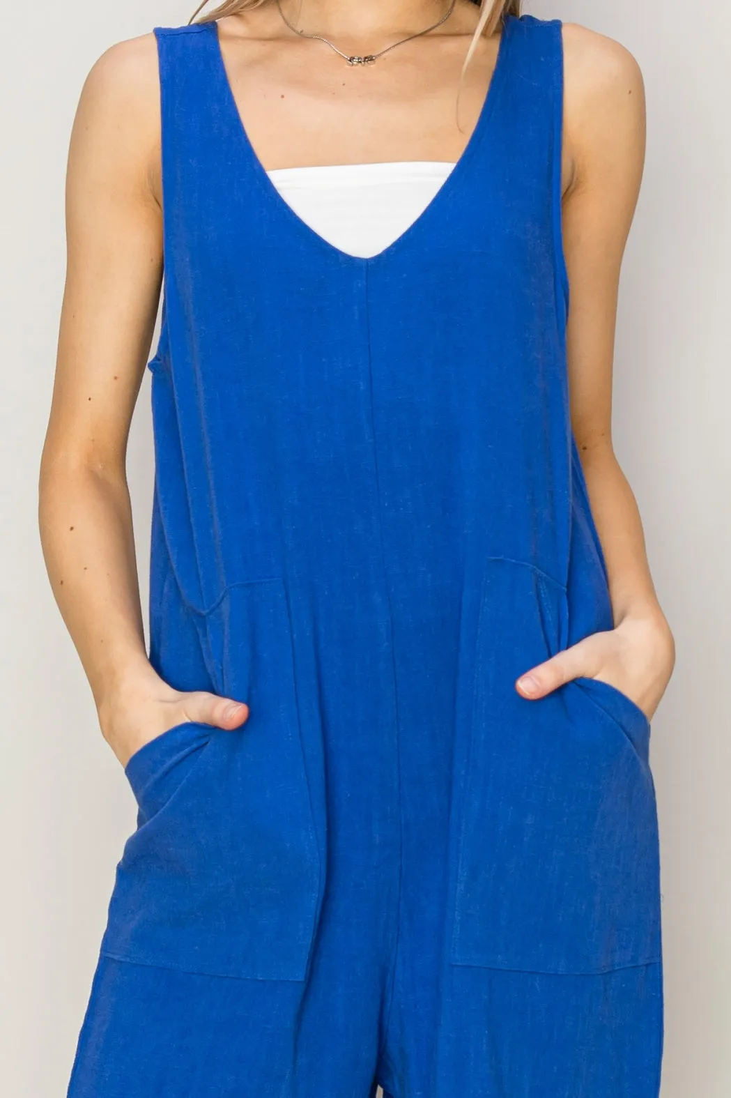 DZ24A891-Linen Sleeveless Romper