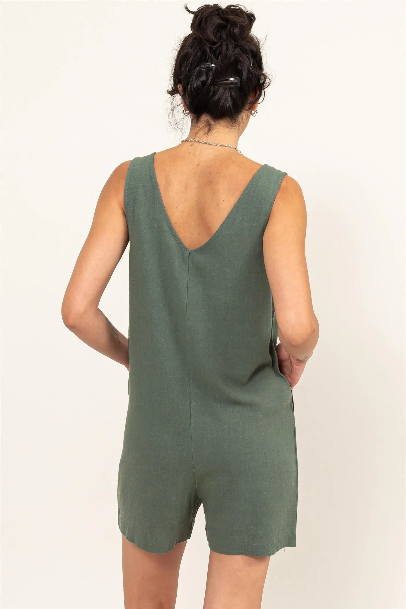 DZ24A891-Linen Sleeveless Romper