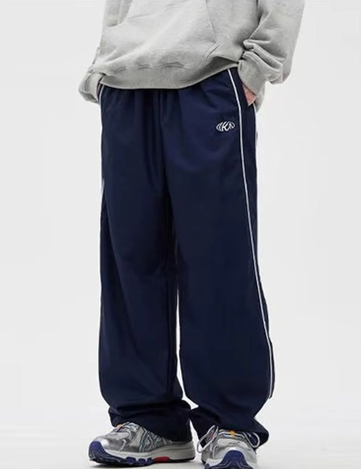 FCOOLYEET Men Track Pants Y2k Drawstring Lightweight Sweatpants Cool Parachute Pants Streetwear
