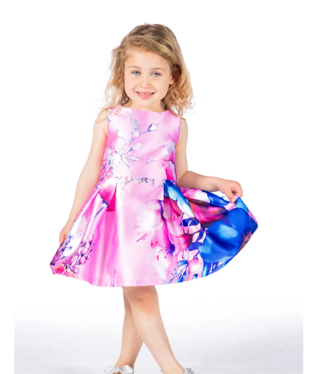 FUN & FUN Girl's BDR3164 Floral Dress - Multi