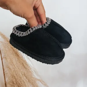 Fur Lined Tazz Clogs-Black