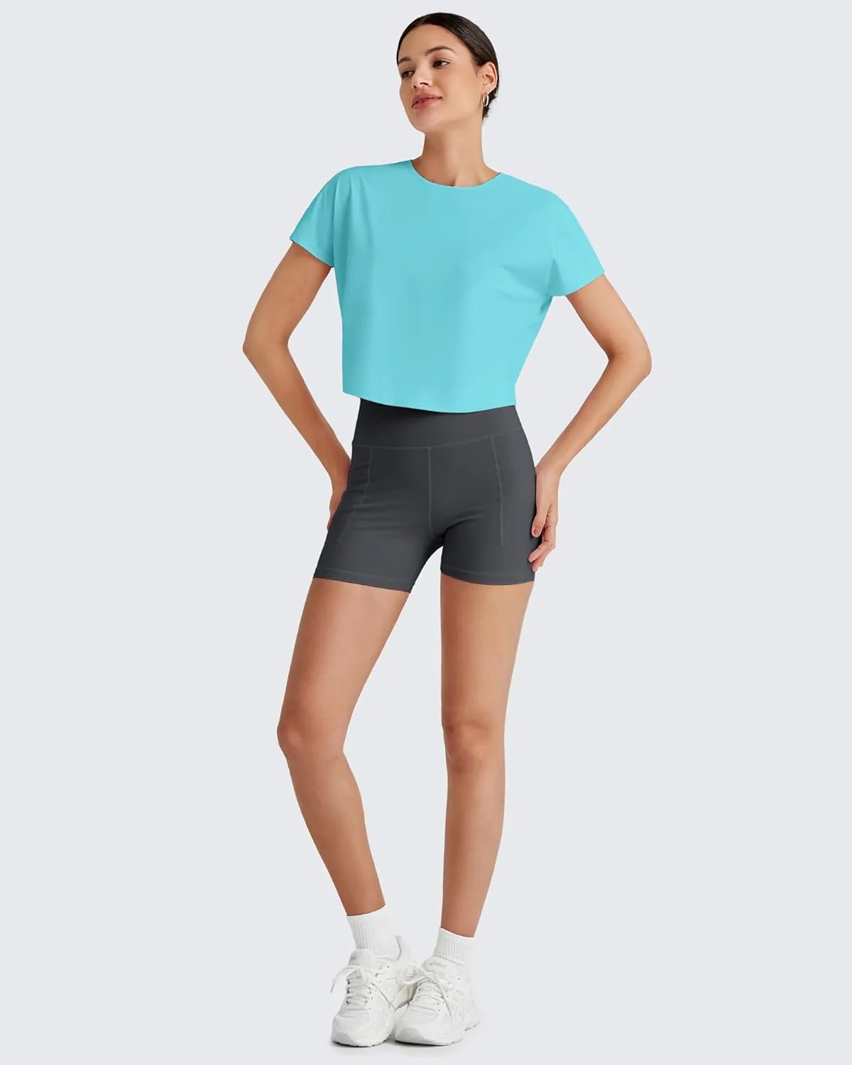G4Free Lightbreeze Womens Workout Tops Batwing Sleeve Tees Loose Fit Athletic Gym Shirts Basic Yoga Tshirts Casual Summer
