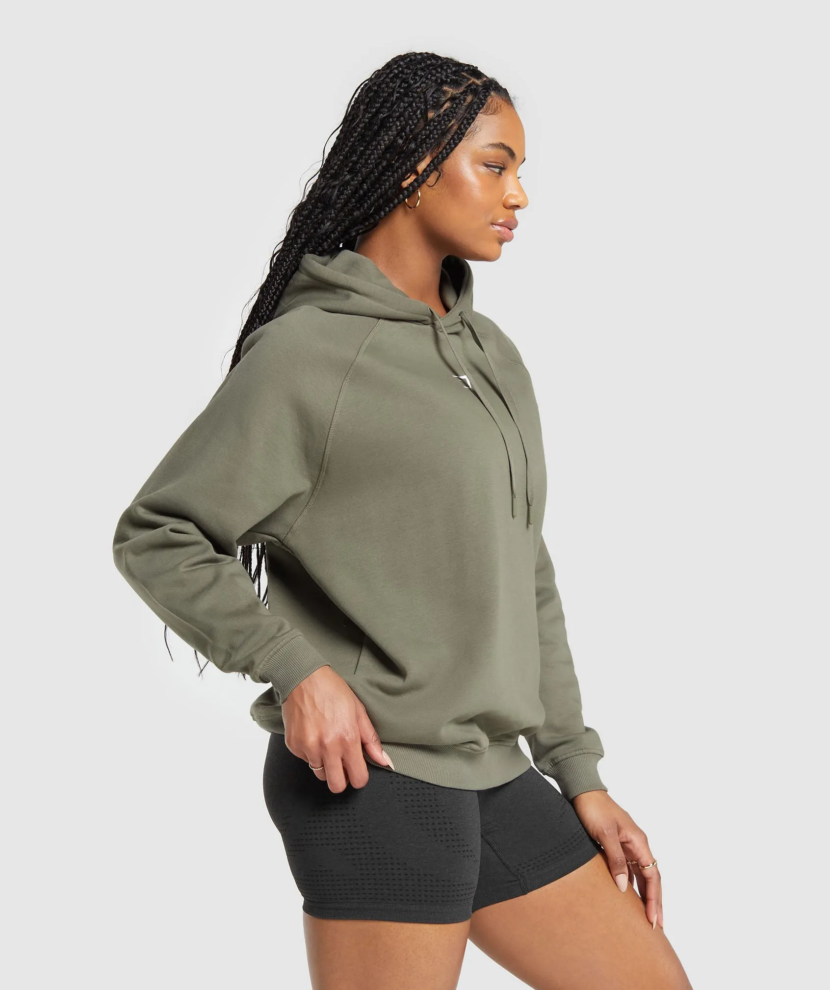 Gymshark Training Oversized Fleece Hoodie - Base Green